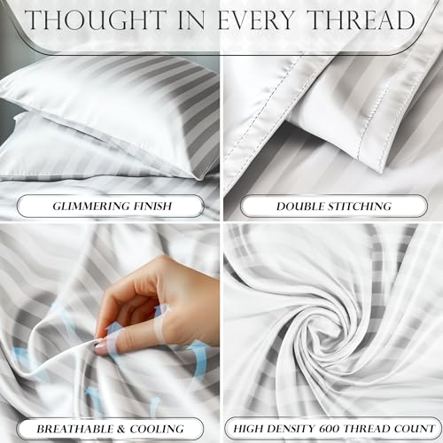 Image of DECOLURE Satin Sheets Full Size | Softer Than Silk | Luxury 4 Pc Bed Set