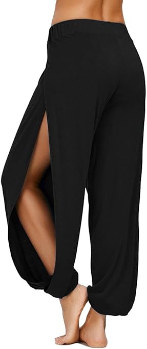 wide leg split harem pants