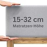 Extra Tiefes Spannbettlaken 200x220 cm - 100% Baumwolle, Elastisch, bis 32 cm Matratzenhöhe | Jersey Bettlaken für Boxspringbetten, Wasserbetten & Hohe Matratzen (Auch 180x200, 200x200 cm)