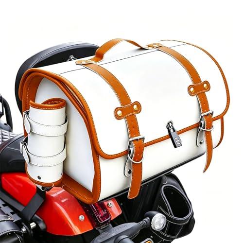 Bolsa de alforja de motor Moto Guzzi V100 Mandello S blanca 2