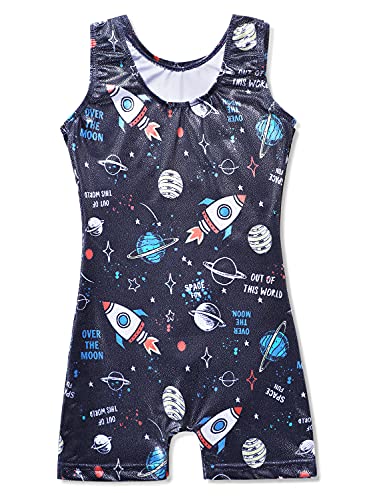 Image of HOZIY Girls Gymnastics Leotards for Kids Tumbling Outfits Biketard Sparkle Adorable Pattern