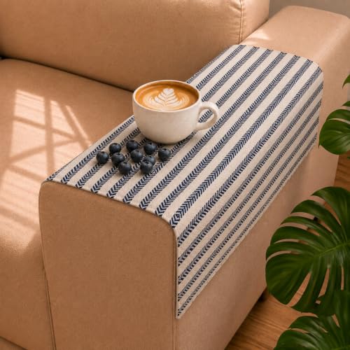 Image of STITCHNEST 'Nomad Weave Collection' Sofa Armrest Cover | Elegant Jacquard Fabric, Washable & Durable for Modern Living (18 x 22 Inches) 14