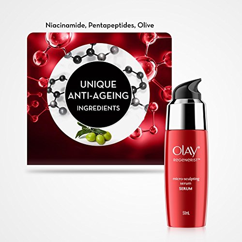 Olay Regenerist Micosculpting Serum | Hydrated, Plump, Bouncy Skin | With Hyaluronic Acid, Niacinamide and Peptides | Normal, Oily, Dry, Combination Skin | 50ml - Image 6
