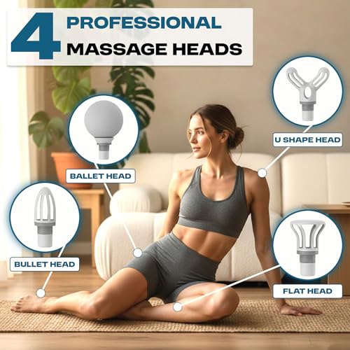 Image of Massager Gun For Pain Relief | 1 Year Warranty | Massager Machine & Massage Gun With 4 Attachments | Body Massager Machine For Pain Relief