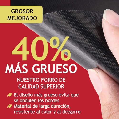 SPARES2GO Revestimiento antiadherente para horno (paquete de 2) - Alfombrilla de teflón universal grande para hornear, protector de fondo de cocina, revestimientos con convección asistida (40 x 50cm) - Imagen 5