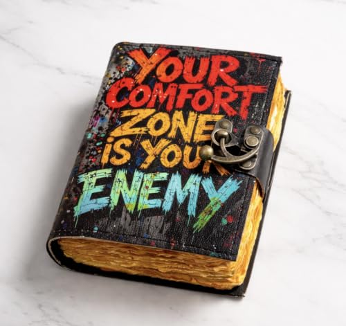 Image of CRAFT JUNKY Vintage Leather Journal Diary for Women and Men Travel Diary Notebook for Writing Deckle Edge Paper (Comfort Zone, 17.78 x 12.7 cm)