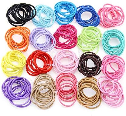 Miuance 200 PCS Girls Hair Ties for Ponytail Stretchy Elastic Hair Ropes Rubber Bands Styling Accessories for girls Teens Adults