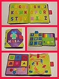  QUIET BOOK - Libro sensorial, Montessori, juguete educativo, hecho a mano, estimulación, desarrollo sensorial, psicomotricidad, creatividad con 4,6 ó 8 actividades. Se personaliza con el nombre.