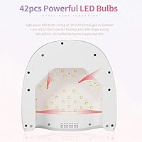 Vista 8 de Lámpara de uñas LED UV recargable de 60W, secadora de uñas inalámbrica más rápida, luz de esmalte en gel con 42 perlas LED y mango portátil, lámpara