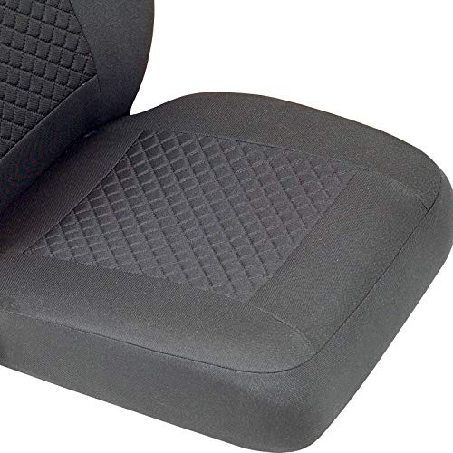 Zakschneider Fundas De Asiento Para Mitsubishi L300 - Funda Delantera Sillón Del Conductor - Color Premium Negro Con Triángulos Grises