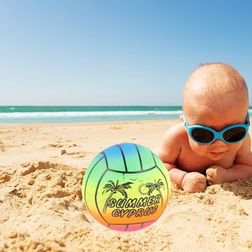 3 Stück Kinderball,5.11 Zoll Regenbogen Ball Kinder Aufblasbare Bälle Pool für Strand Und Poolspiele Schulhofspiele