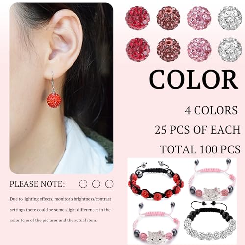 Cuentas de diamantes de imitación de 10 mm para hacer joyas 4