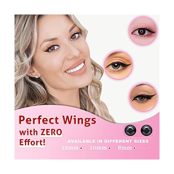 The Flick Stick Winged Eyeliner Stamp, 2 x Black Liquid Eyeliner Pens, Easy Cat Eye Stencil Makeup Tool, SmudgeProof & Waterpoof Eye Liner, Vamp Wing, Wingliner (10mm Classic, Midnight Black)