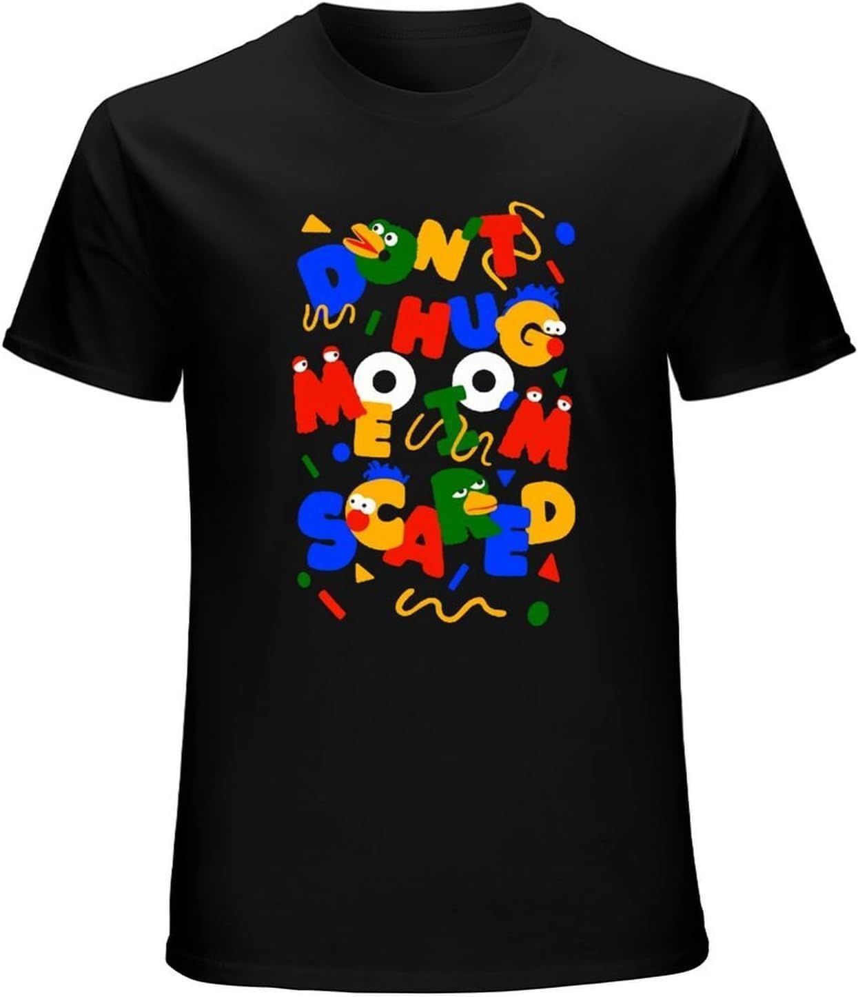 HUUXUXQ Men's Don't Hug Me I'm Scared Summer T-Shirt Black(X-Large)