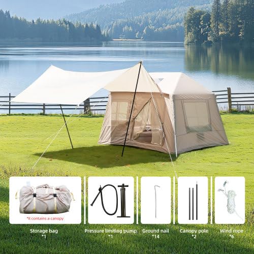 Carpa inflable para camping de 4 personas 4 estaciones miniatura 3