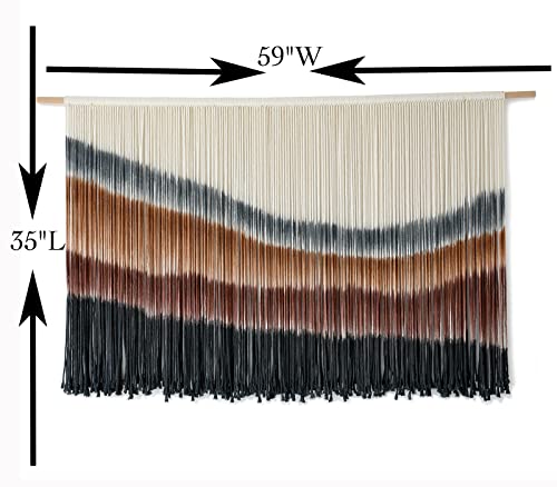 Flber Macrame Wall Hanging Macrame Wall Decor Large-Scale Tie-Dye Tapestry Living Home Room Wall Decor 57 Inch Wx 35 Inch L thumb #4