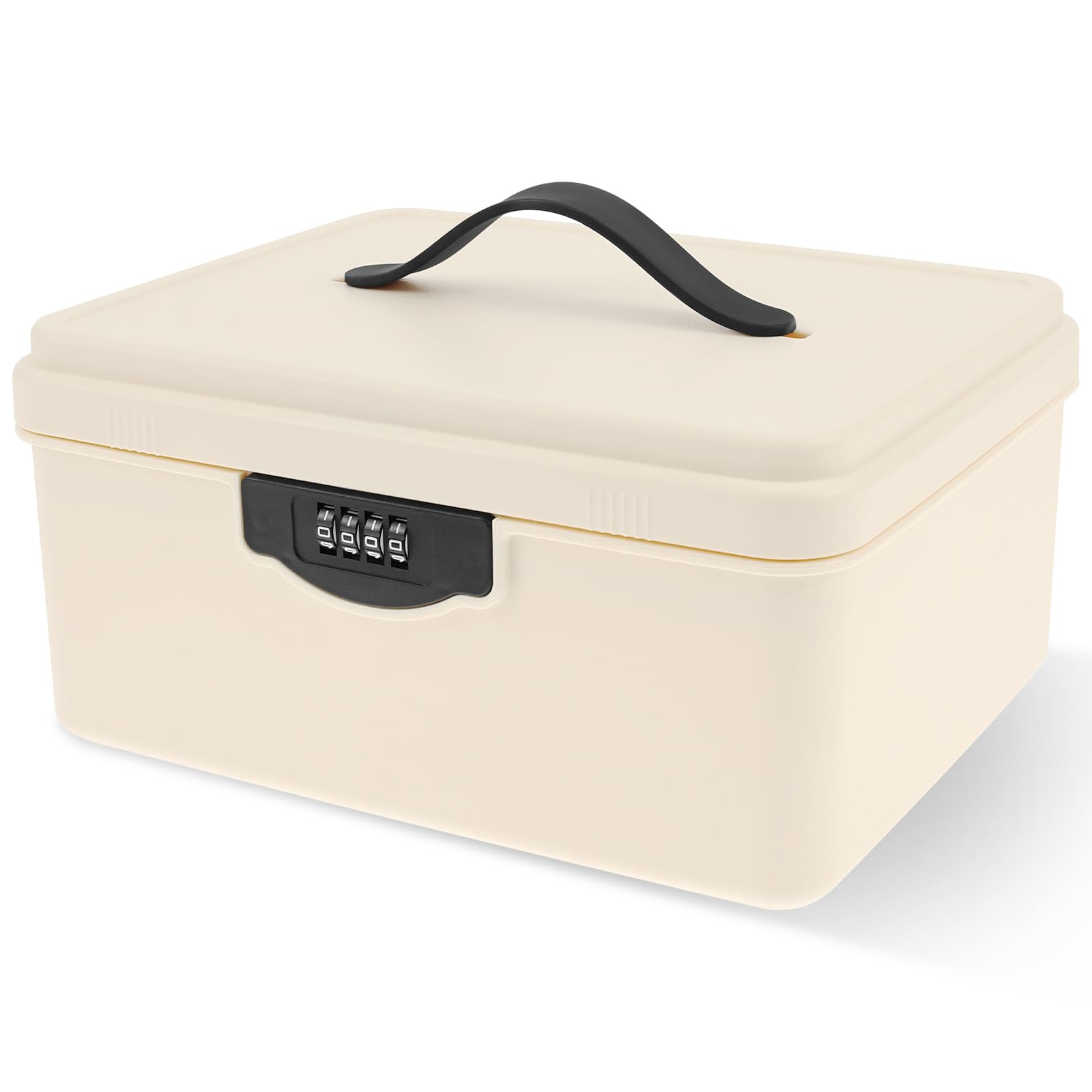 GWCYMYD Locking Storage Container with Code, Large Lockable Medicine Box for Refrigerator, Lockable Storage Box for Medicine Phone Office Document Safety(White,1)