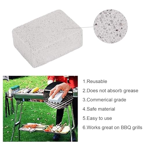 Cyrank Bimsstein Reinigungs, Grill Reinigungsstein, Grill Griddle Cleaning Brick Block, Grillstein-Reinigungsblock, 4 Stück, BBQ Reinigungs Werkzeug, Grill-Reinigungssteine, Stein, Küchenzubehör