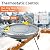 Daoeny Heated Bird Bath for Deck Railing, Upgraded 100W Heated Bird Baths for Outdoors Thermostat Control, Heated Bird Bath for Outside Winter Garden Yard Patio Decor (Grey)