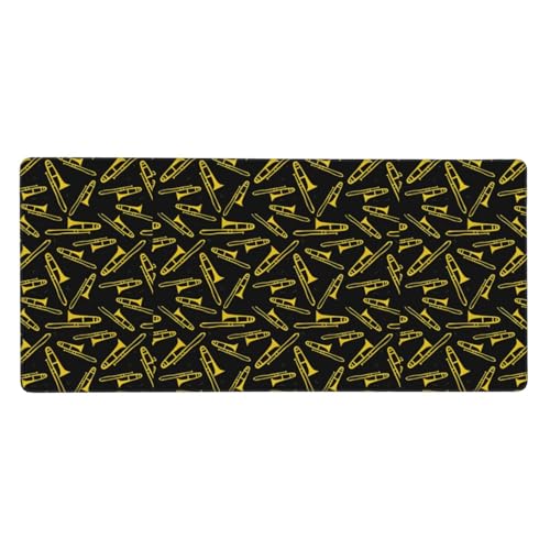 Tapis de souris grand format ordinateur 40x90 base caoutchouc noir