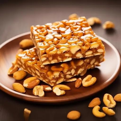 Image of Season's Edition 150 gm Cashew Chikki | Gaajak Bar | Jaggery Sweets, Kaju Snacks | Made with Natural Ingredients | No Added Preservatives and Colours | Nutrition Chikki Bar