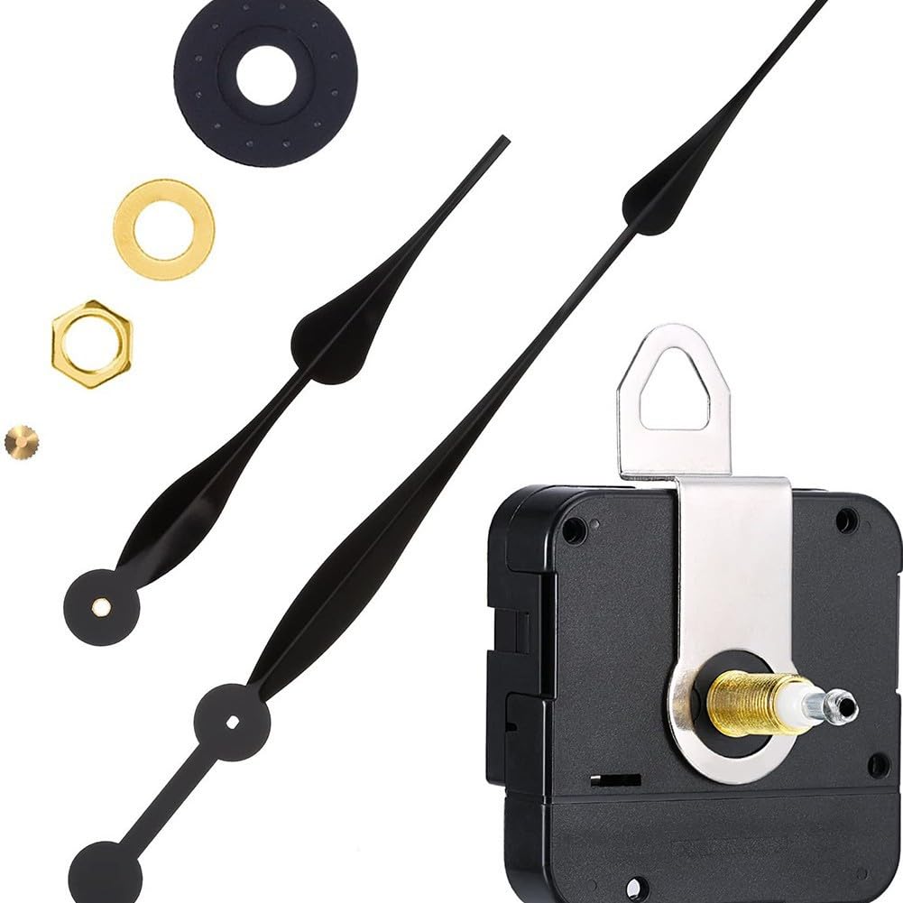 PAIKIUU Quartz Clock Mechanism Kit with Long Hands, Wall Mechanism Long Shaft with Silent Quartz Movement DIY Repair Kit for Large Wall Clocks 60-68cm