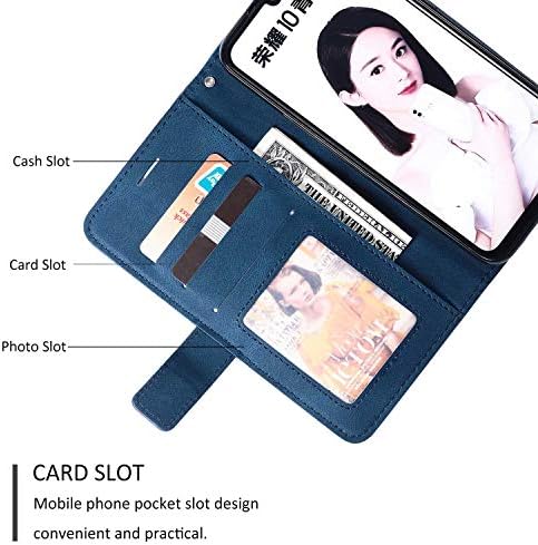 Huawei P Smart 2019 / Huawei Honor 10 Lite Case, SONWO Premium Leather Flip Wallet Case Magnetic Closure Card Slots Kickstand Phone Case for Huawei P Smart 2019 / Huawei Honor 10 Lite, Blue