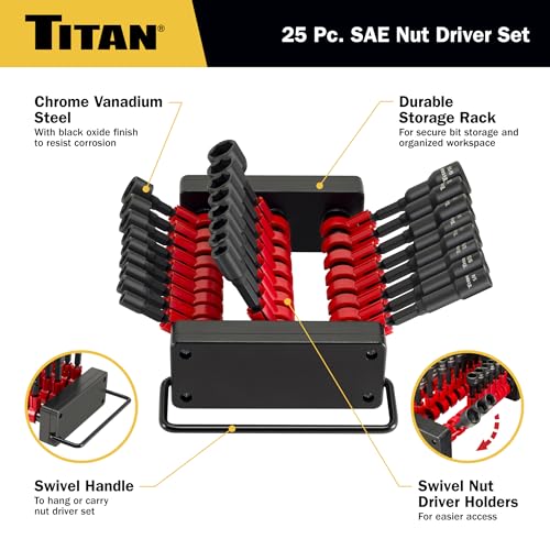 Tourne-écrous SAE Titan 16294 robustes avec finition anti-corrosion