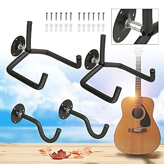 Lot de 2 supports muraux universels réglables pour guitare acoustique, guitare classique - Les Beatles, Paul McCartney, John Lennon, RIngo Starr, George Harrison