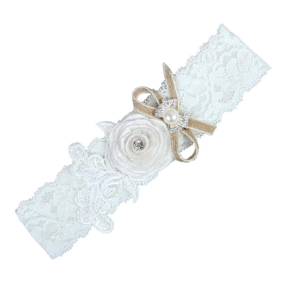 Giarrettiere per spose Giarrettiera in Pizzo, Accessori da Sposa Cintura in Pizzo Elasticizzato con Passante per Le Gambe-Bianco 10 Pezzi_L, Set di Reggicalze in Pizzo (Bianco 10 Pezzi M)