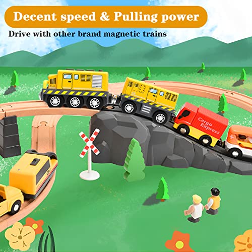 Holzeisenbahn mit elektrischer Lokomotive Liriqi für Kinder