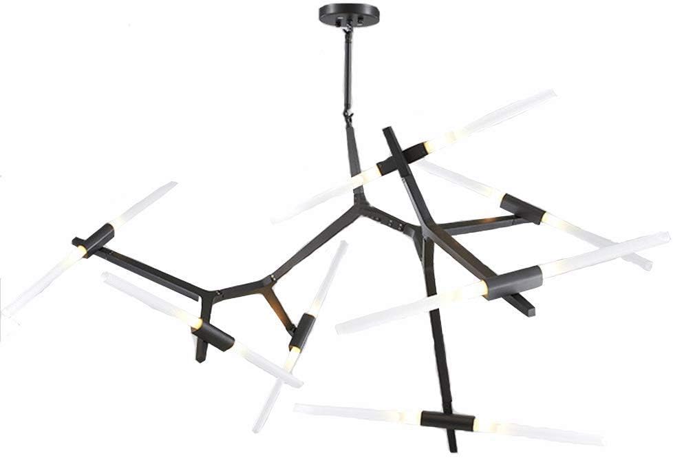 Masrou Tree Branch Pendant Lamp Simple led Art Chandelier Modern Metal Sputnik Chandelier Lamp for Dining Room, Living Room, Hotel, Coffee Shop, Restaurant (Black, 14 Heads)