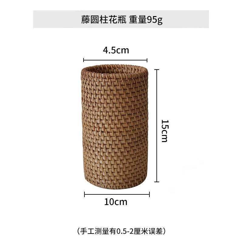 Hand-woven Basket Primary Colours Simple Retro Rattan Storage Boxes with Lids Jewelry Tea Set Storage Boxes Household Items (Q)