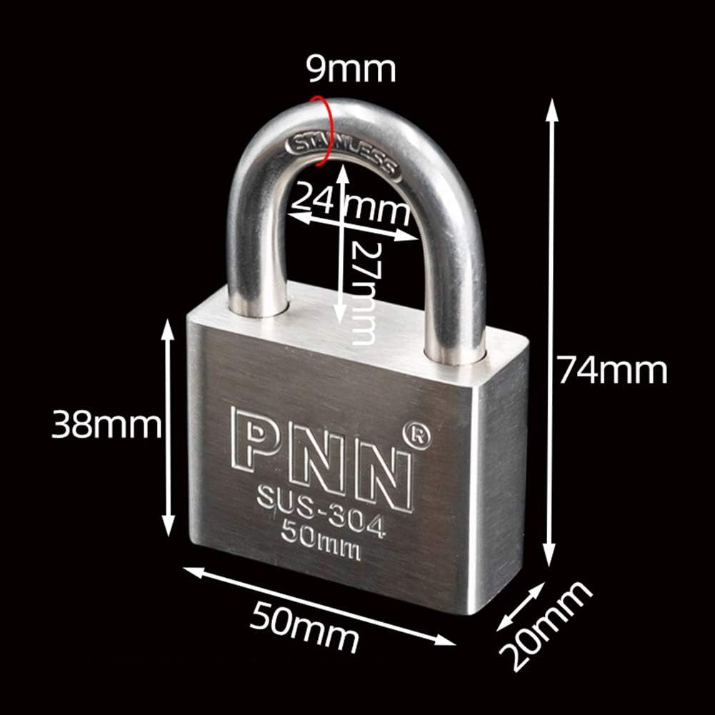 Keyed Padlocks Key Padlock, Waterproof and Rust-Proof Safety Lock, Width 30mm40mm50mm60mm, 4 Keys (Size : 50x38mm)