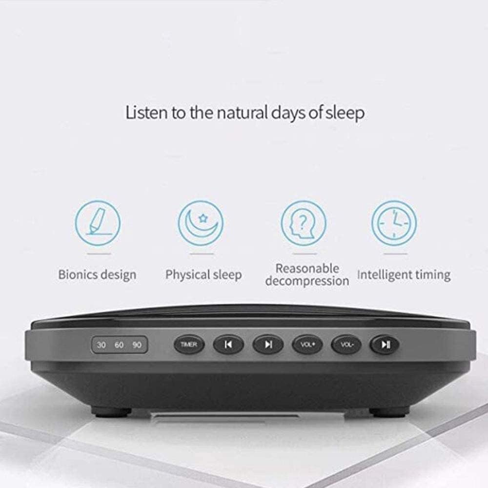 White Noise Sound Machine,20 Natural Nature&Soothing Sounds with Volume Control Travel,Office Privacy,Sleep Therapy (Color : Black)