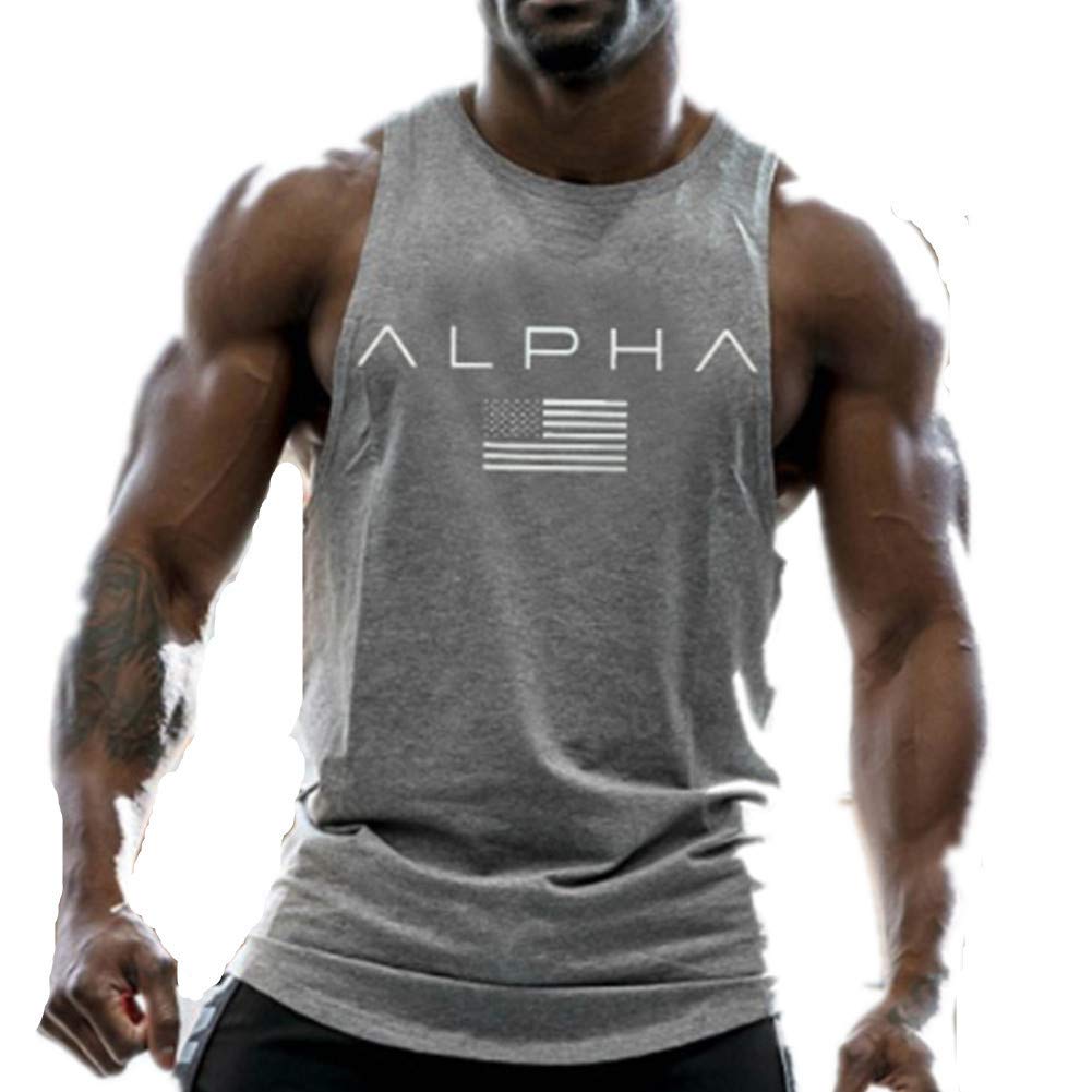 Camiseta Tirantes Hombre Camiseta de Tirantes Deportiva Bodybuilding Culturismo Camiseta sin Mangas para Hombre Fitness Deportiva Deporte Masculina para Entrenar Gym