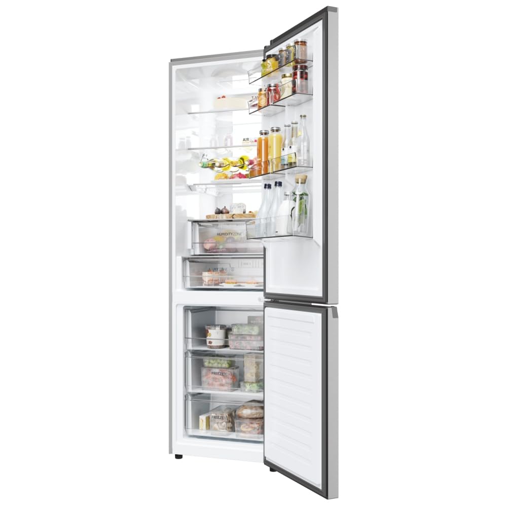 Haier HDPW7620AANPK - Frigorifero combinato, 409 Litri, No Frost, Inox, Classe energetica A