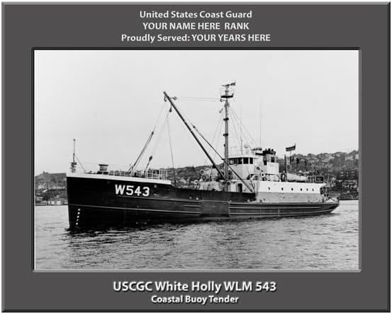 USCGC White Holly WLM 543 Personalized Canvas Print, Coast Guard Photo, 11x14 Inch, Personalized Name and Rank, Made in USA