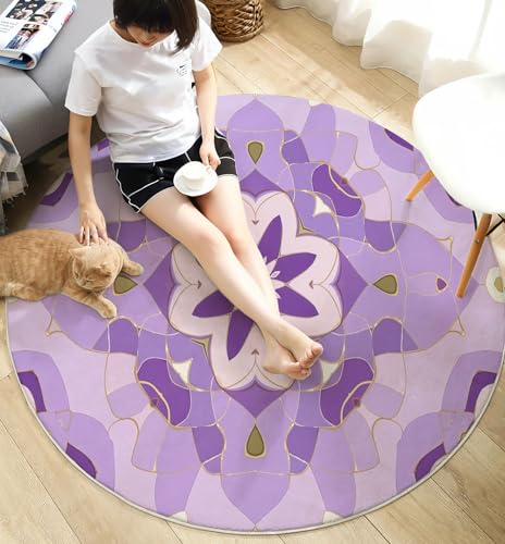 Tapis rond antidérapant lavable pour sécuriser et décorer une chambre