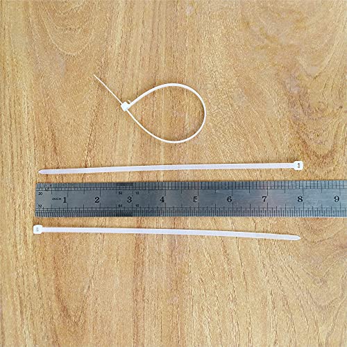 500 Pcs 8 Inch Cable Zip Ties Heavy Duty, Premium Plastic Wire Ties With 40 Lbs Tensile Strength, Self-Locking White Nylon Tie Wraps Straps For Indoor And Outdoor #TOP1