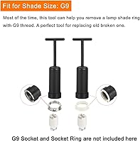 Vista 5 de MECCANIXITY Herramienta de extracción de anillo de enchufe G9, accesorios de reemplazo de luz, PVC negro, paquete de 2