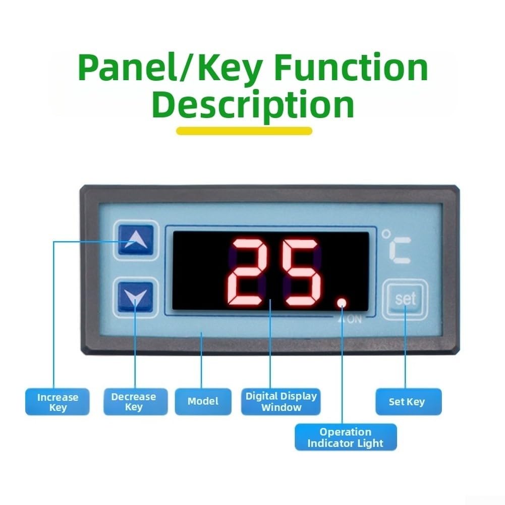 Termostato Digital Calefacción y Refrigeración para preciso Termostato(12v English)