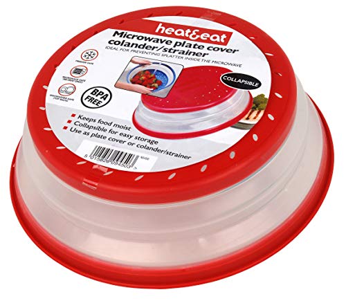Heat Eat NS450 Microwave Plate Cover/Colander/Strainer, Red Or Blue, 27cm