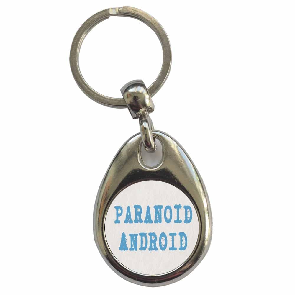 Ozorath Paranoid Android Keyring Keychain with Split Ring Attachment and Metal Key Fob