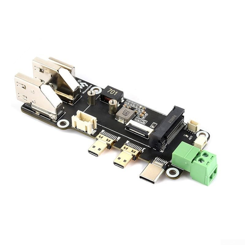 ComfyHarbor Para Raspberry Pi 5 para PCIe a M.2 NVMe SSD placa de expansión con soporte de pantalla dual 4K, para modos GEN2/GEN3, interfaz de 16 pines, se adapta a tamaños SSD 2230/2242, para