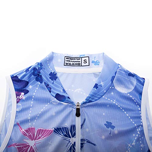 Weimostar Colete de ciclismo feminino meio zíper sem mangas para bicicleta MTB Jersey, Azul, Size XX
