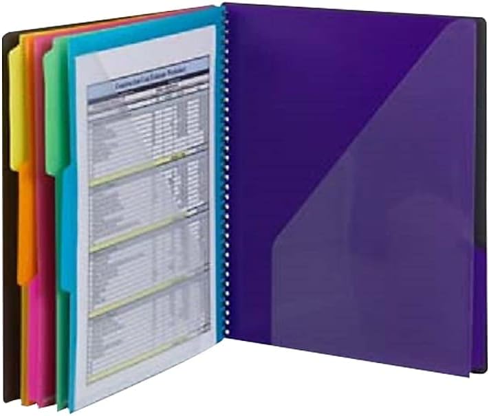 Smead 12 Pocket Poly Project Organizer, Letter Size, 1/3-Cut Tab, Gray with Bright Colors (89207)