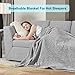 KAWAHOME Sweatshirt Blanket Queen Size for Bed-Lightweight Warm Soft Thin Knit Jersey Blankets for All Seasons, 90 X 90 Inches, Heather Grey