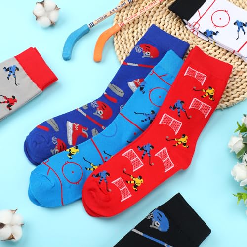 image for Xaatren 12 Pairs of Hockey Stockings Novelty Socks Boys Sports Hockey 