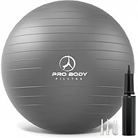 ProBody Pilates Oefenbal, yogabal in meerdere maten voor zwangerschap, fitness, balans, training thuis, kantoor en fysiotherapie (blauw, 75 cm